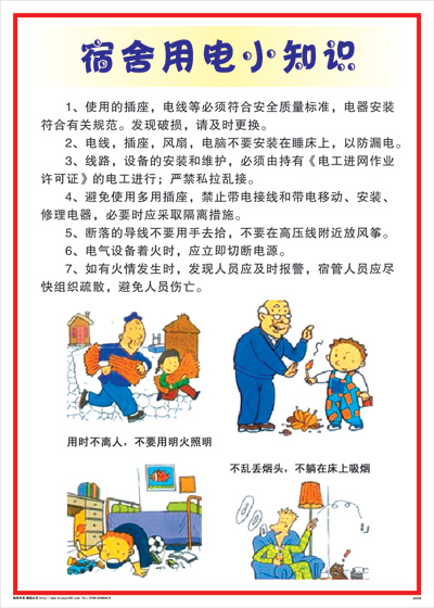 集团安全标语 图解海报	AVE04	学校宿舍安全-宿舍用电小知识